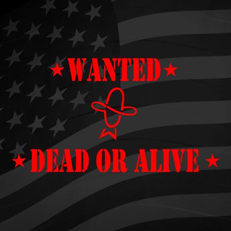 Wanted Dead or Alive Iron on Decal